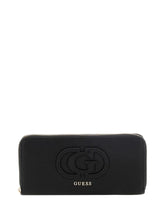GUESS 1 USCITA Guess Calebra Slg Large Zip Around Portafoglio Donna Nero Nero